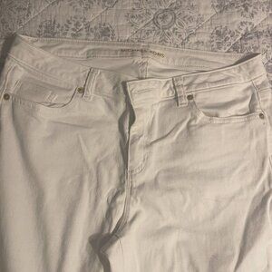 Michael Kors White Jeans 12 Frayed at the Ankle